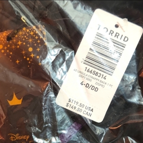 ❤️NWT VINTAGE TORRID SWIMSUIT DISNEY LITTLE MERMAID ONEPIECE URSULA - PLUS SIZE - Picture 14 of 16